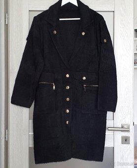 Čierna alpaka z vlny a angory - 2