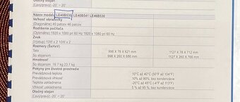 SAMSUNG model LE40B530P7W - 2