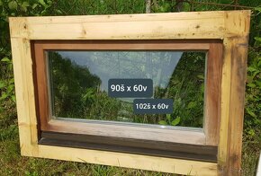 Okno drevene euro pivnične 102š x 60v - 2