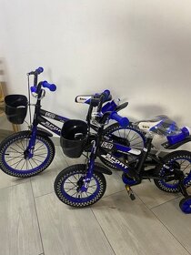 Detský bicykel MODRÝ RUŽOVÝ ZELENÝ - 2