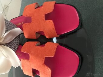 NOVÉ HERMES Orange damske slapky 39 - 2