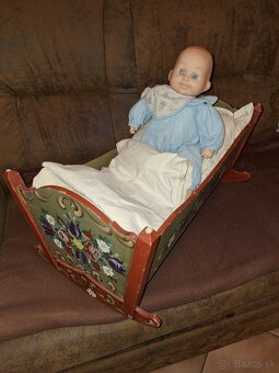 Stará maľovaná drevenná koliska - 2