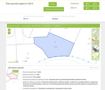 Stavebný pozemok na predaj – 606 m², intravilán Bardejov - 2