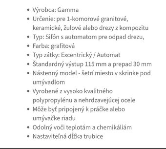 Sifón s automatom na odpad - 2
