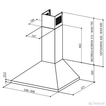 Odsávač pár - digestor Faber VALUE A60 antikor (nerez) - 2