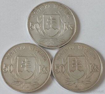 Slovenský štát -1939-1944 Strieborné mince 50Ks, 20Ks, 10Ks - 2