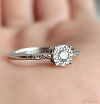 Zlatý prsteň 14k 585 biele zlato - 2