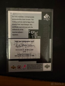 Jozef Stumpel Podpis NHL Upper deck - 2