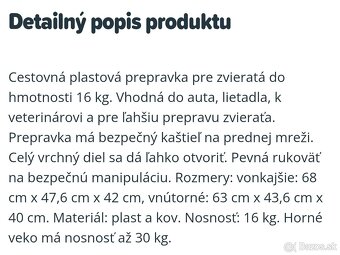 Prepravka pre zvierata - 2