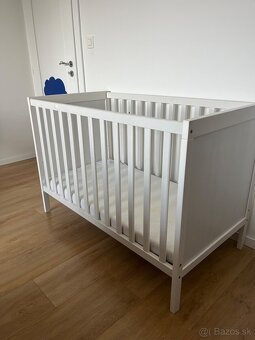 Detská postieľka, SUNDVIK biela, 60x120 cm - 2