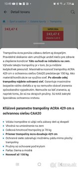 Trampolína ACRA 429 cm, nové a zabalené - 2