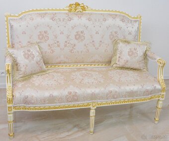 Zámecké řezbované sofa - čalouněné - 2