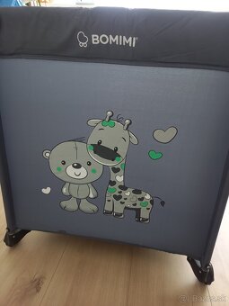Cestovná postieľka BOMIMI Mondo Giraffe & Bear anthracite - 2