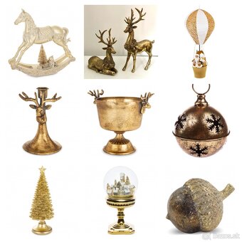 vianoce - sada mix doplnky zlate - 2