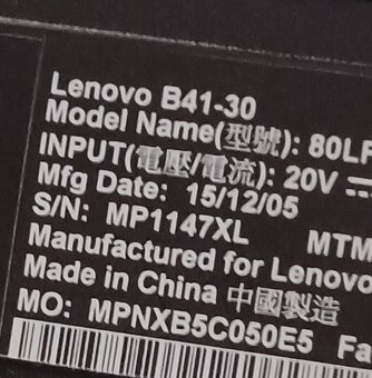 PREDÁM NOTEBOOK LENOVO B41-30 - 2