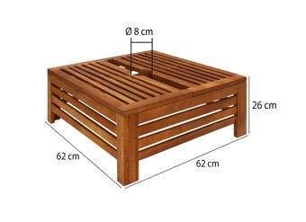 Drevený kryt stojanu na slnečník 62x62x26 cm agát - 2
