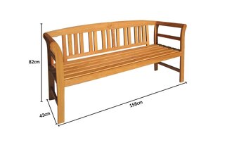 Záhradná lavička z dreva150 cm Eukalyptus - 2