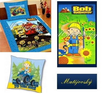 SADA BOB STAVITEĽ: obliečky + osuška + vankúšik + darček - 2