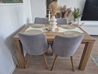 Jedálenský stôl MIREK z masívu vzor dub140 x 90 cm - 2