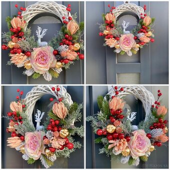 Vianočný veniec 35cm na dvere Vianoce dekor zima - 2