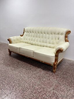 CHESTERFIELD ŠTÝL,HRUBOKOŽENÁ ,KOMB.S DREVOM - 2