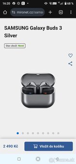 SAMSUNG Galaxy Buds 3 Silver Originál - 2