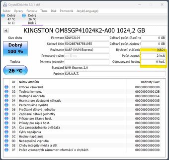 1TB NVMe Kingston Micron 7 100 MB/s - 2