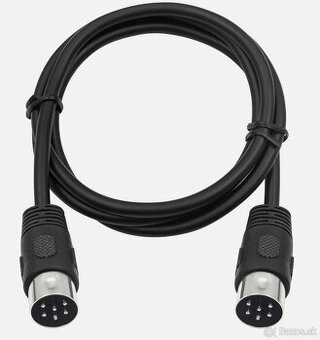 6-pinový DIN kábel: 1m: MIDI, audio, Commodore 64, mikrofón - 2