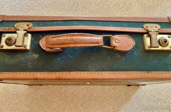 Elegantný RETRO KUFOR s koženým lemovaním - 2