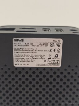 Mini PC počitač NiPoGi E1 ram 8GB rom 256GB novy plus Win - 2