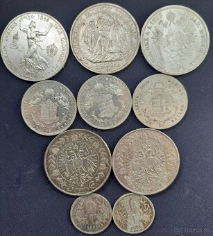 Strieborné mince FJ1 aj vzácny forint 1868 KB - 2