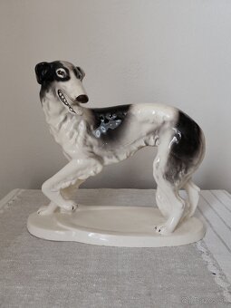 Royal dux chrt pes veľká porcelánová soška rarita - 2