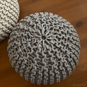 Taburetka pletená hackovana puf - 2