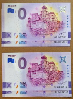 0 euro souvenir bankovky 2025 - Trenčín, Beckov a iné 1 - 2