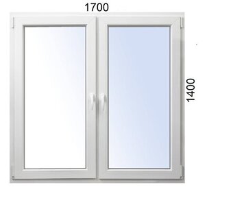 KUPIM Plastové okná, š 170-177cm X v 140 , š 54 X v 80 - 2