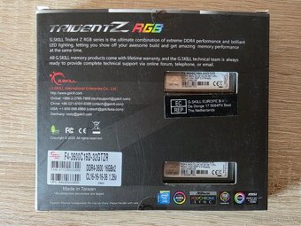 Trident Z RGB DDR4-3600 CL16-16-16-36 32GB Samsung B-die - 2