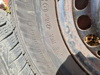 Plechove disky Audi 5x112, 57.1mm stred + Zim. pneu matador - 2