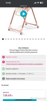 Jedálenská stolička peg perego - 2