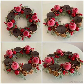 Adventný veniec 37cm na stôl pre 4 sviečky, Vianoce - 2