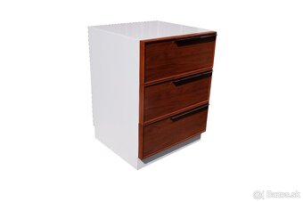 Set nočných stolíkov bielo hnedá set - 2