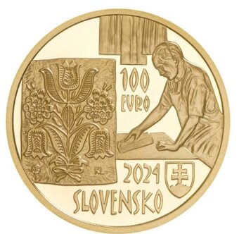 Zlatá zberateľská minca 100€ Modrotlač 2024 - 2