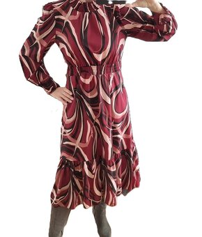 Bordové midi šaty, uni XS, S, M - 2