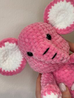 Hačkovana hračka ružový slon - 2
