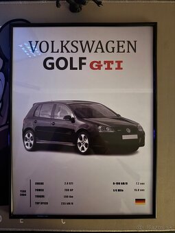 A3 Obraz - Volkswagen Golf 5 GTI s rámom - 2