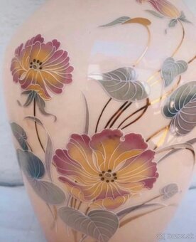 Krasna talianska vysoka sklena sklo vaza kvety - 2