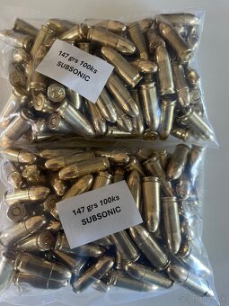 Predám subdonic náboje , strelivo 9mm luger / 9x19 FMJ - 2