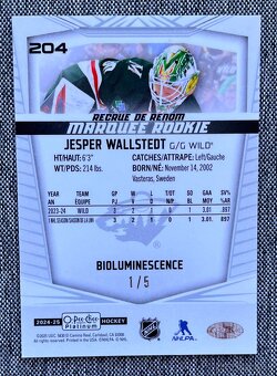 Hokejové kartičky-Predaj WALLSTEDT,limit /5, BIOLUMINESCENCE - 2