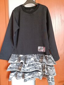 Dievčenské mikinové čierne šaty - 2