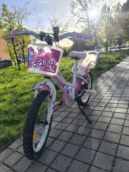 Detský dievčenský bicykel 16" aj prídavnými kolieskamy - 2