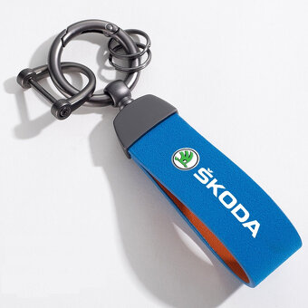 kožená klúčenka skoda, volkswagen, peugeot - 2